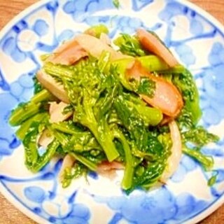 春☆菜花とウィンナーの煮浸し